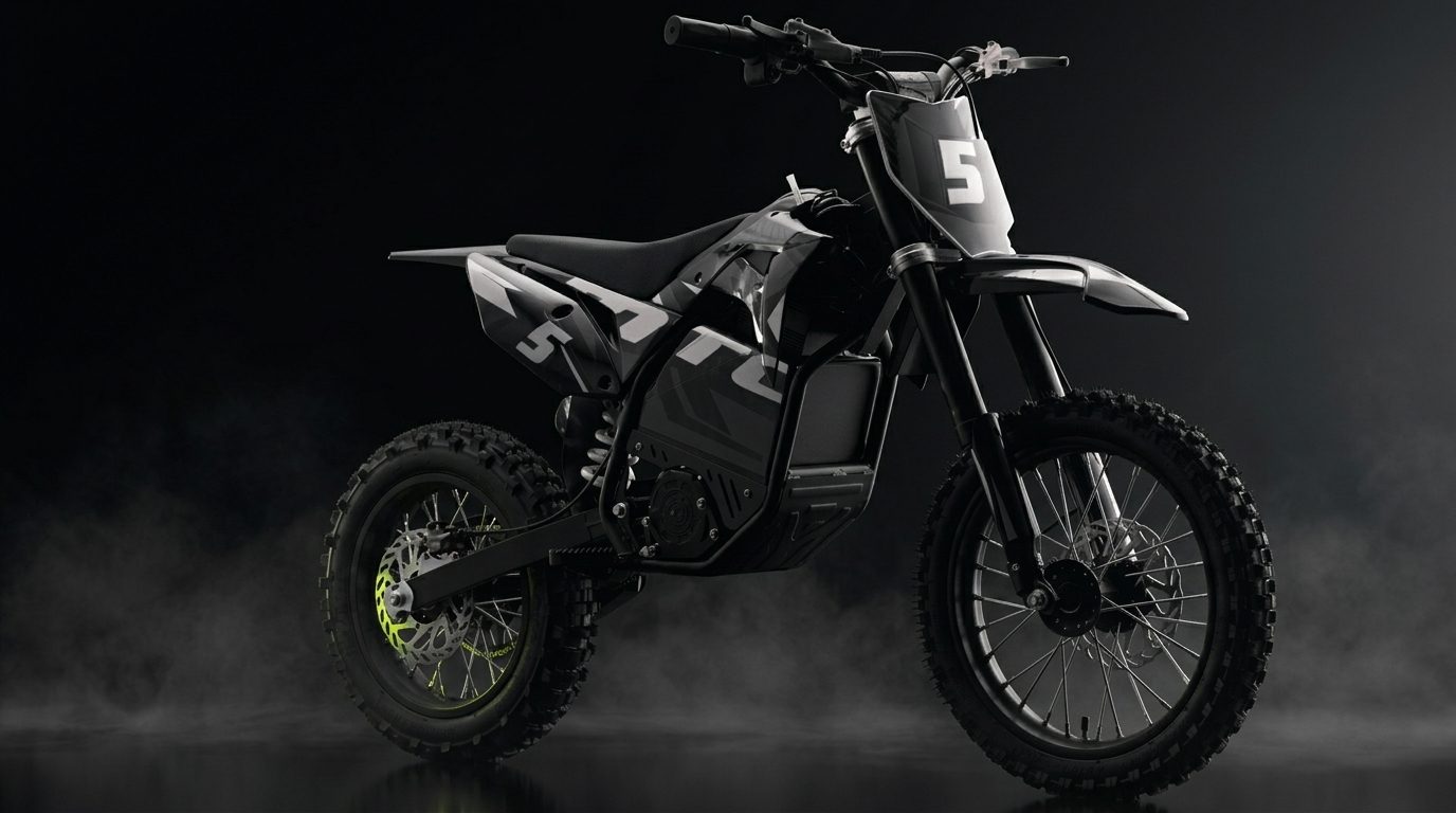 moto eléctrica off-road obsidiana en un sendero de montaña